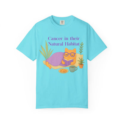 Cancer in Their Natural Habitat Tee – Funny Cozy Cat Zodiac Shirt
