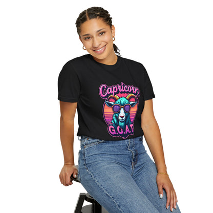 Capricorn The G.O.A.T – Vaporwave Retro Zodiac Tee