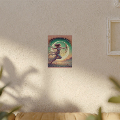 Artemis Rising – Celestial Archer Art Nouveau Wall Art