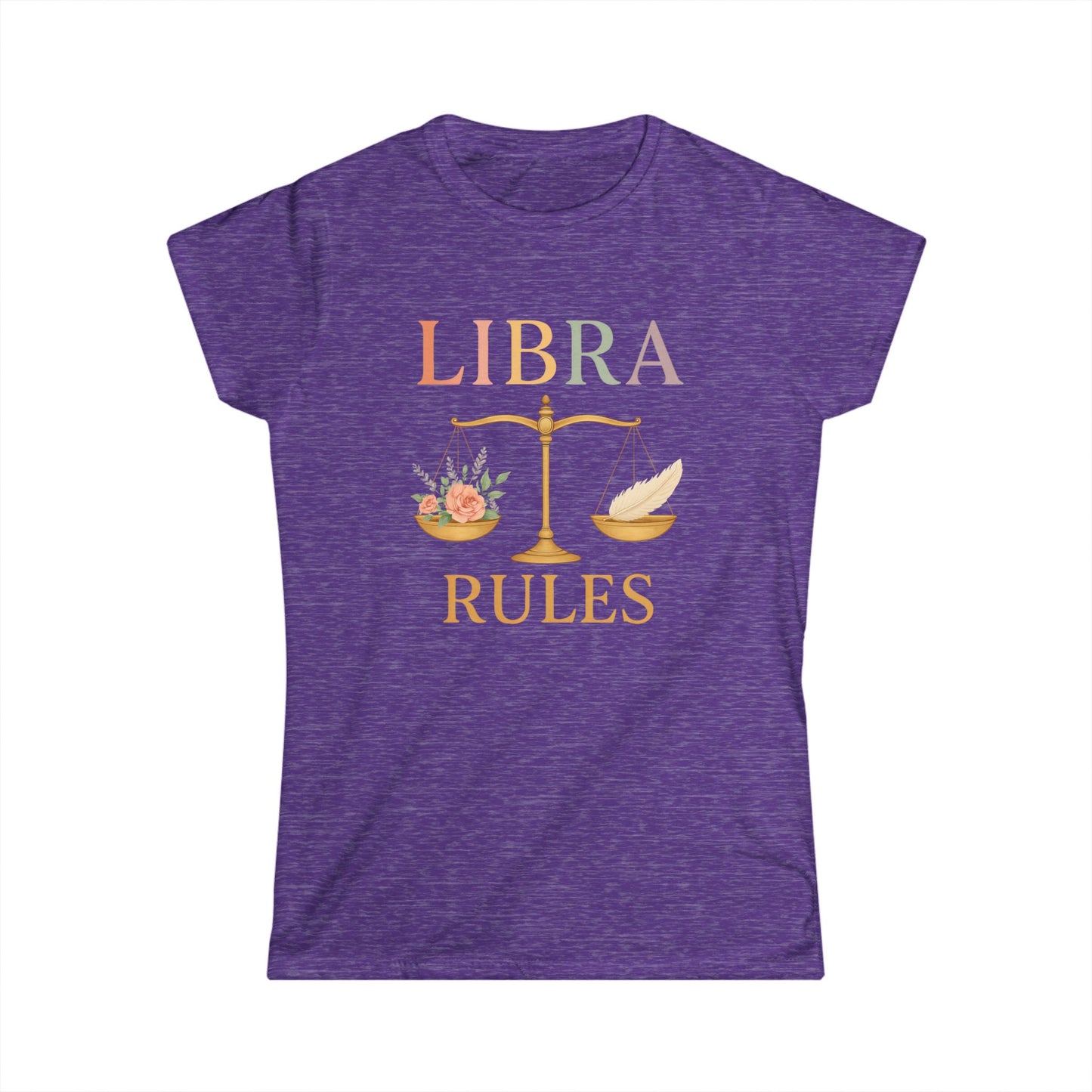Libra Rules Women’s Softstyle Tee – Empowering Zodiac Celestial Shirt