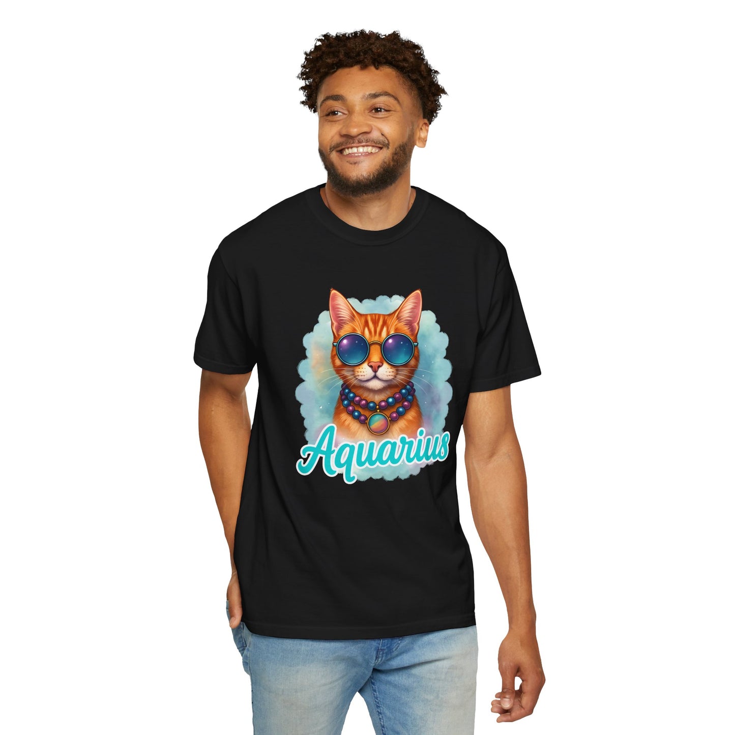 Aquarius – Colorful Cool Cat Zodiac Shirt