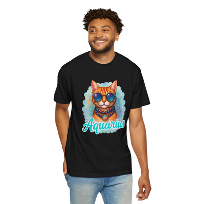Aquarius – Colorful Cool Cat Zodiac Shirt