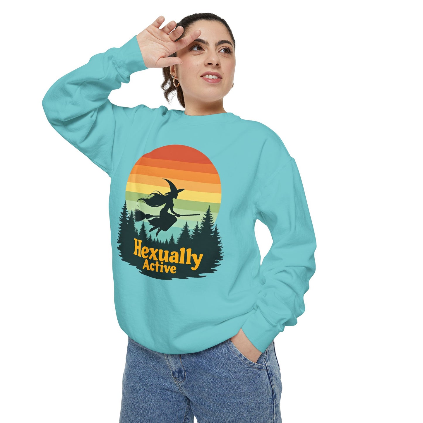 Hexually Active Unisex Crewneck – Sassy Retro Comfort Colors Midweight Sweatshirt