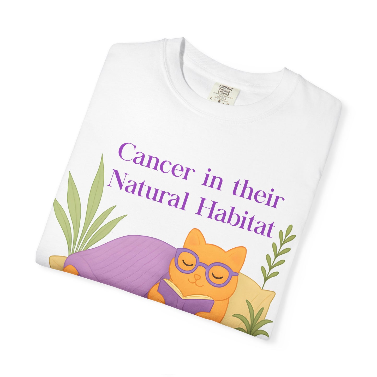Cancer in Their Natural Habitat Tee – Funny Cozy Cat Zodiac Shirt