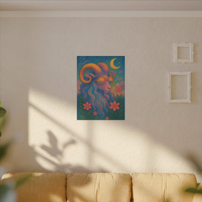 Aries Dream - Radiant Retro Ram Wall Art