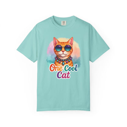 One Cool Cat  -  Funny Retro Groovy Cat Lover Tee