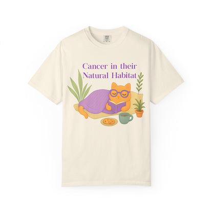 Cancer in Their Natural Habitat Tee – Funny Cozy Cat Zodiac Shirt