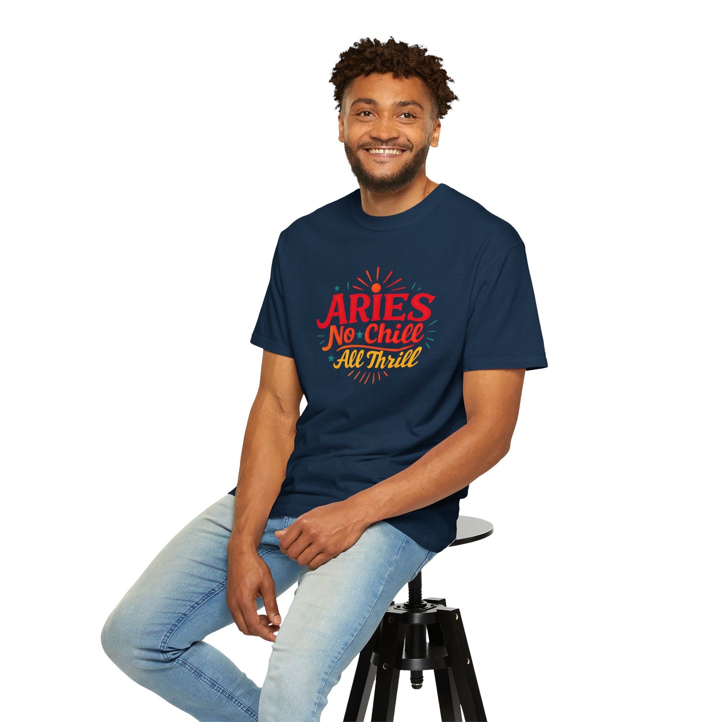 Aries No Chill All Thrill Tee – Sassy Zodiac Humor Shirt - Enchanted Sky