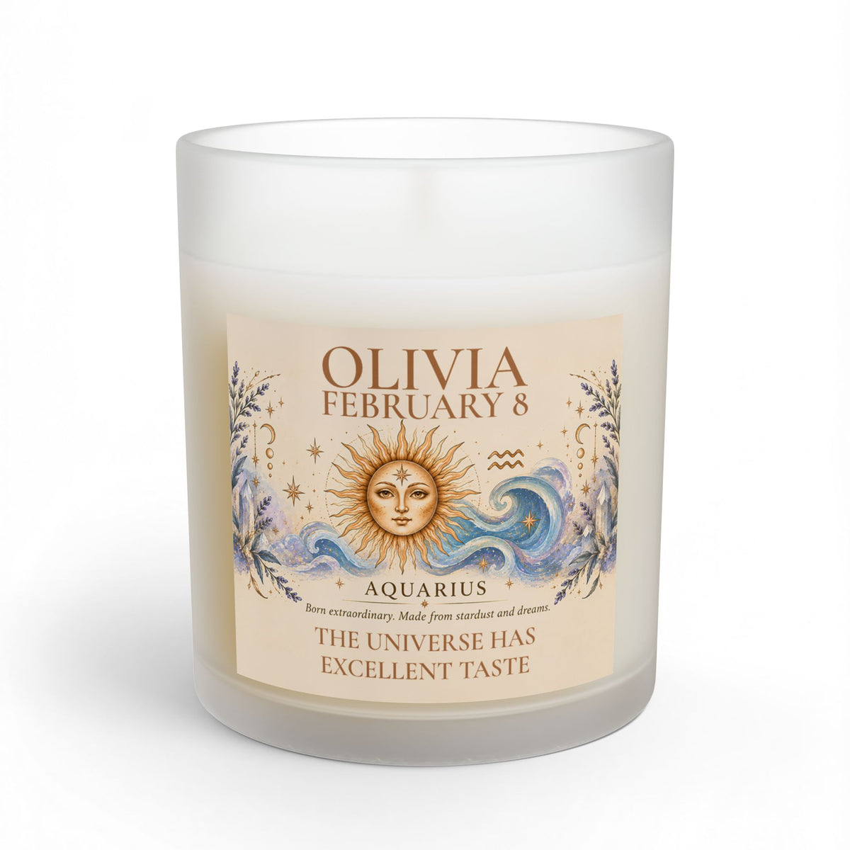 Personalized Aquarius Zodiac Candle 11oz