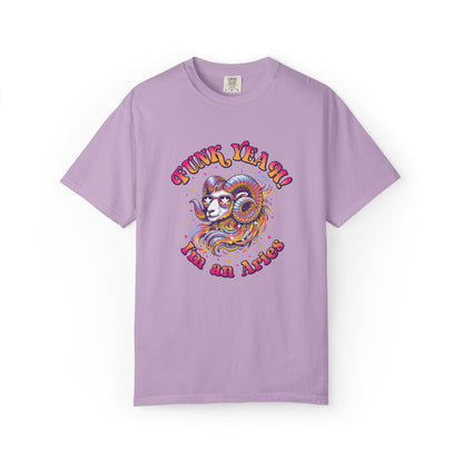 FUNK YEAH!! I’m an Aries Tee – Retro Multicolor Zodiac Shirt, Groovy Fun Style