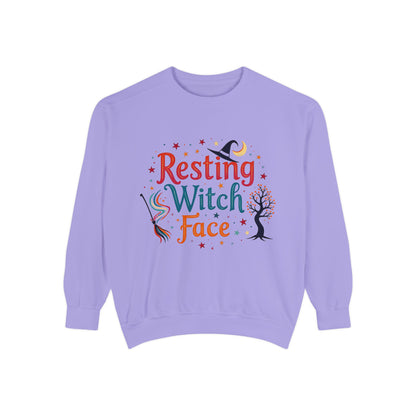 Resting Witch Face Sweatshirt – Retro Halloween Witch Pullover