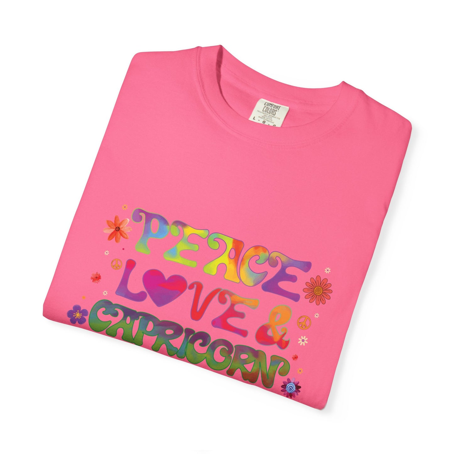 Peace Love & Capricorn – Groovy Hippie Zodiac Tee