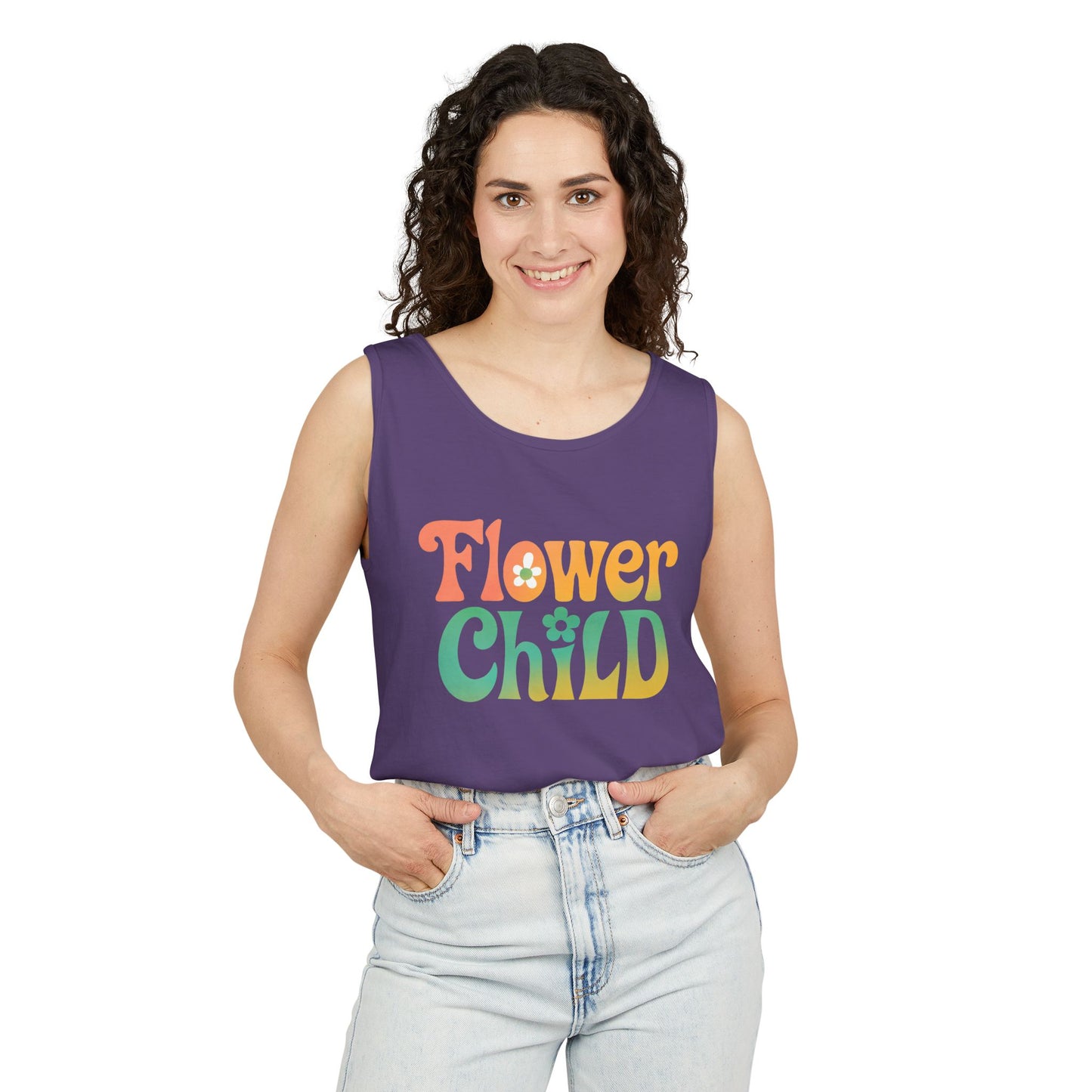 Flower Child - Boho Retro Style Sleeveless Tank (Unisex)