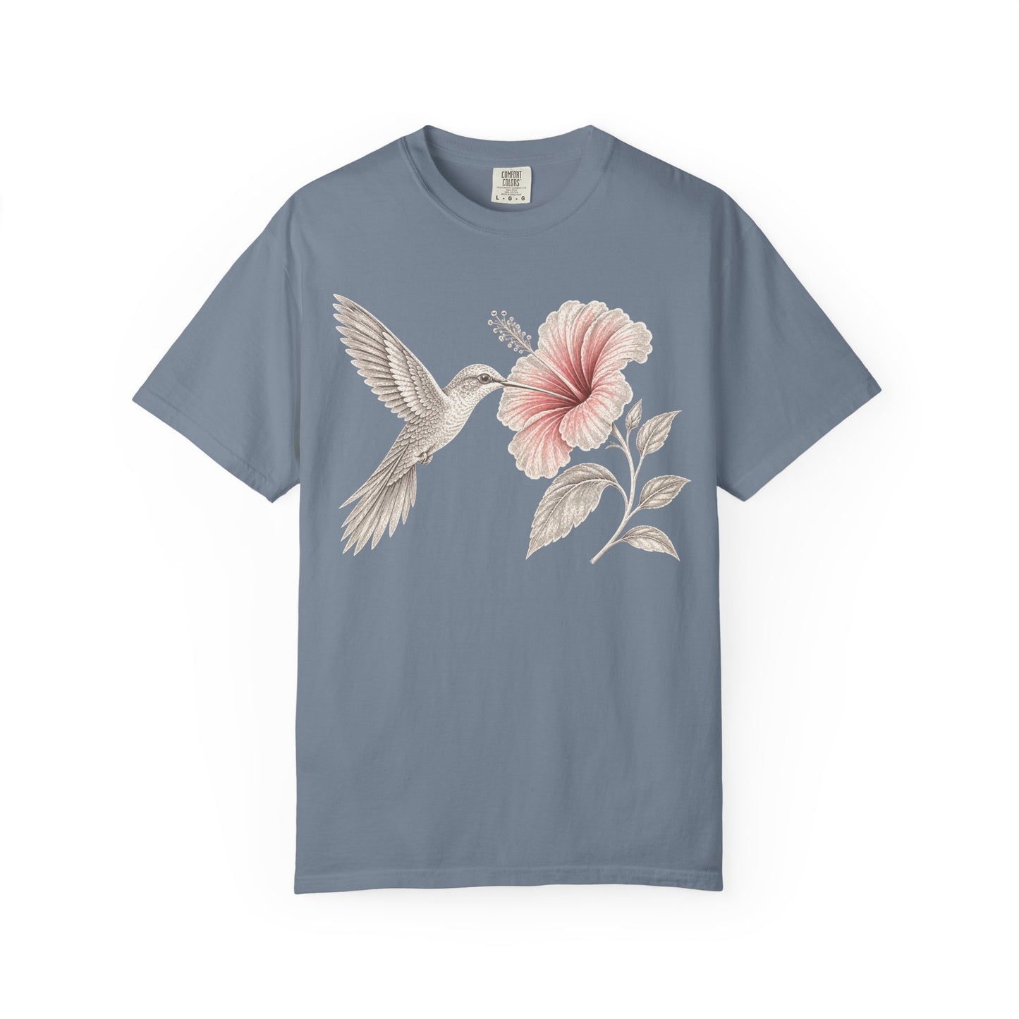 Vintage Hummingbird & Hibiscus Floral T-Shirt