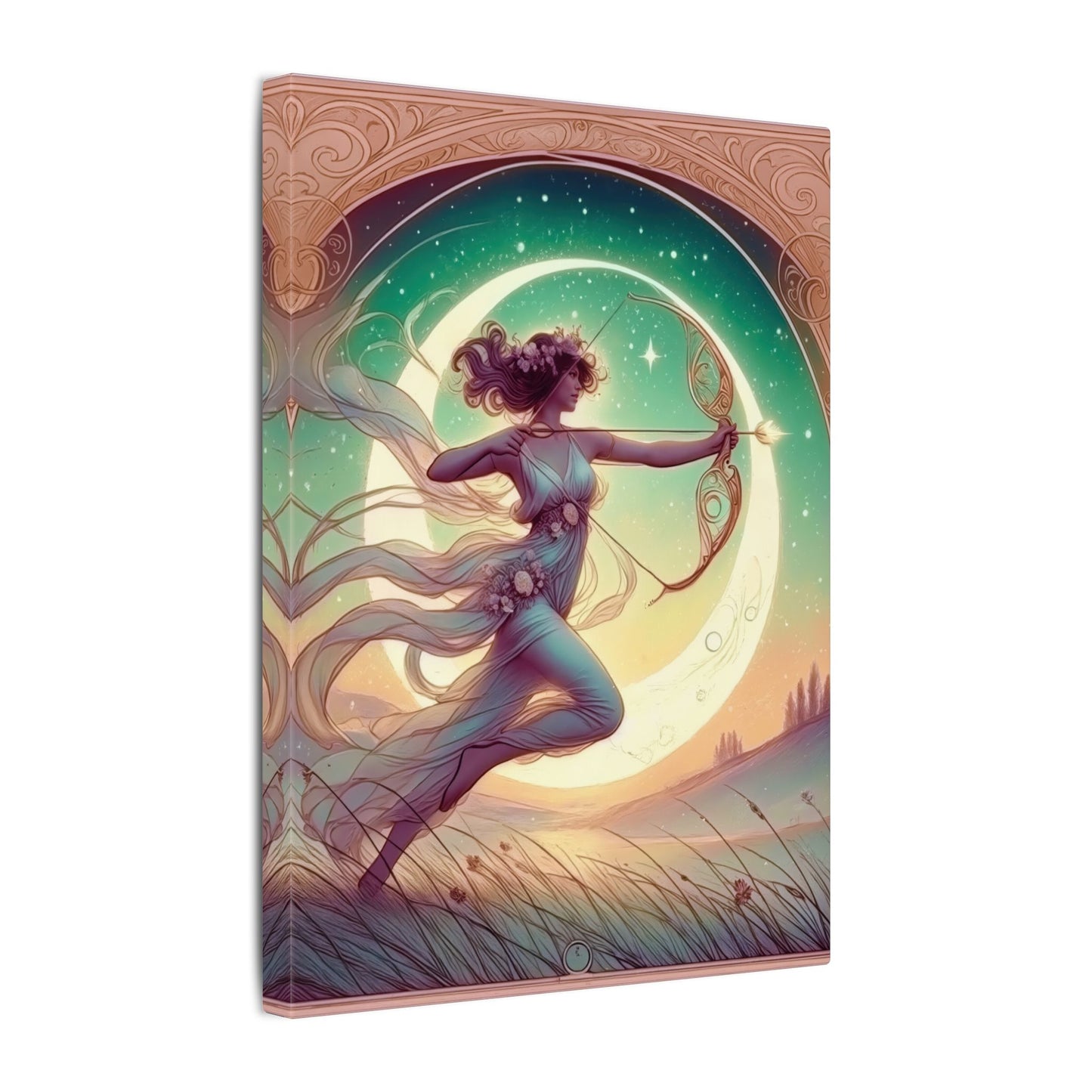 Artemis Rising – Celestial Archer Art Nouveau Wall Art