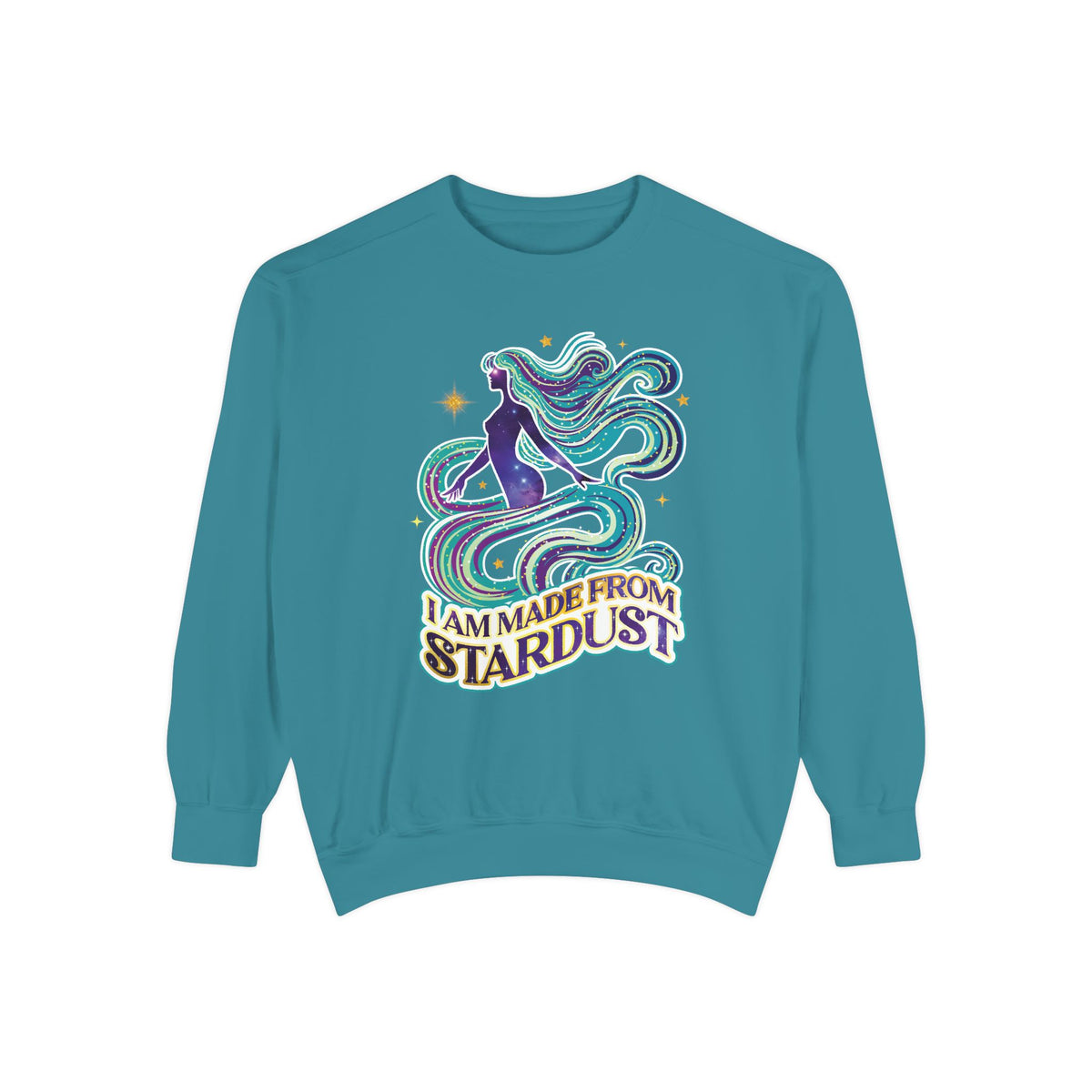 I Am Made From Stardust Unisex Crewneck – Empowering Celestial Comfort Colors Midweight Sweatshirt - Enchanted Sky