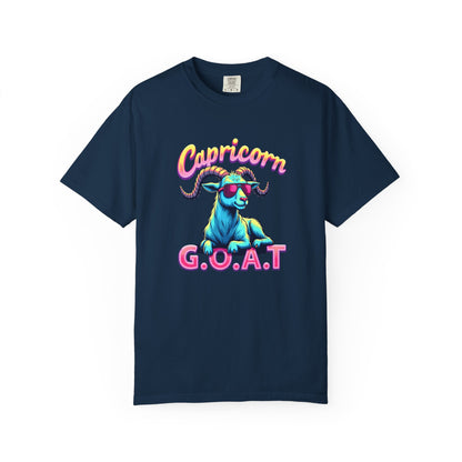 Capricorn G.O.A.T – Retro Neon Astrology Tee