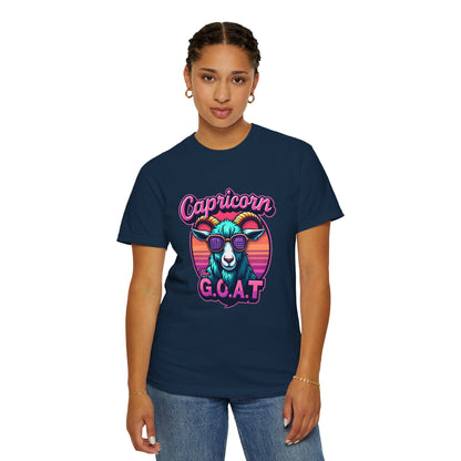 Capricorn The G.O.A.T – Vaporwave Retro Zodiac Tee