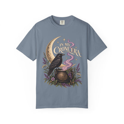 Crone Era Shirt, Witchy Gothic Botanical Raven Cauldron Tee