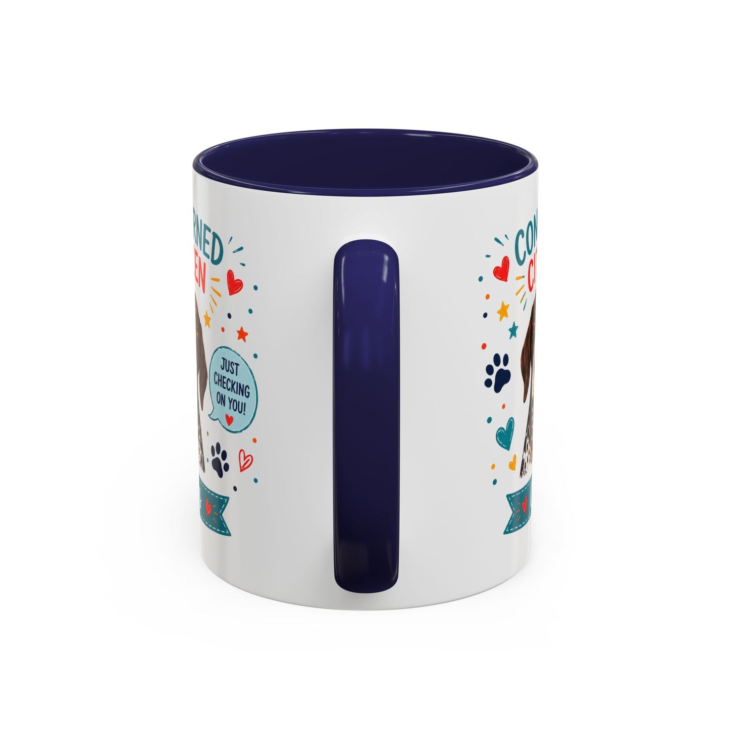 Personalized Dog Mug "Concerned Citizen" | Custom Pet Color Accent Mug with Dog Photo & Name | Funny Dog Lover Gift