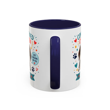 Personalized Dog Mug "Concerned Citizen" | Custom Pet Color Accent Mug with Dog Photo & Name | Funny Dog Lover Gift
