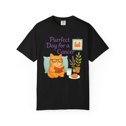 Purrfect Day for a Cancer – Funny Zodiac Cat Tee