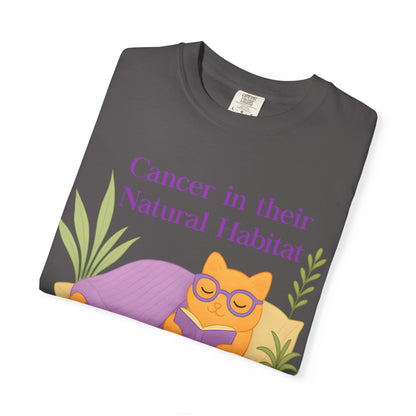 Cancer in Their Natural Habitat Tee – Funny Cozy Cat Zodiac Shirt