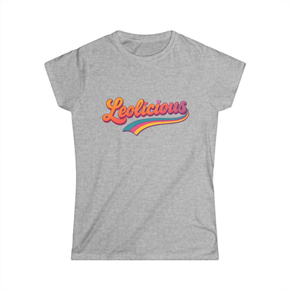 Leolicious Women’s Softstyle Tee – Empowering Retro Zodiac Colorful Shirt