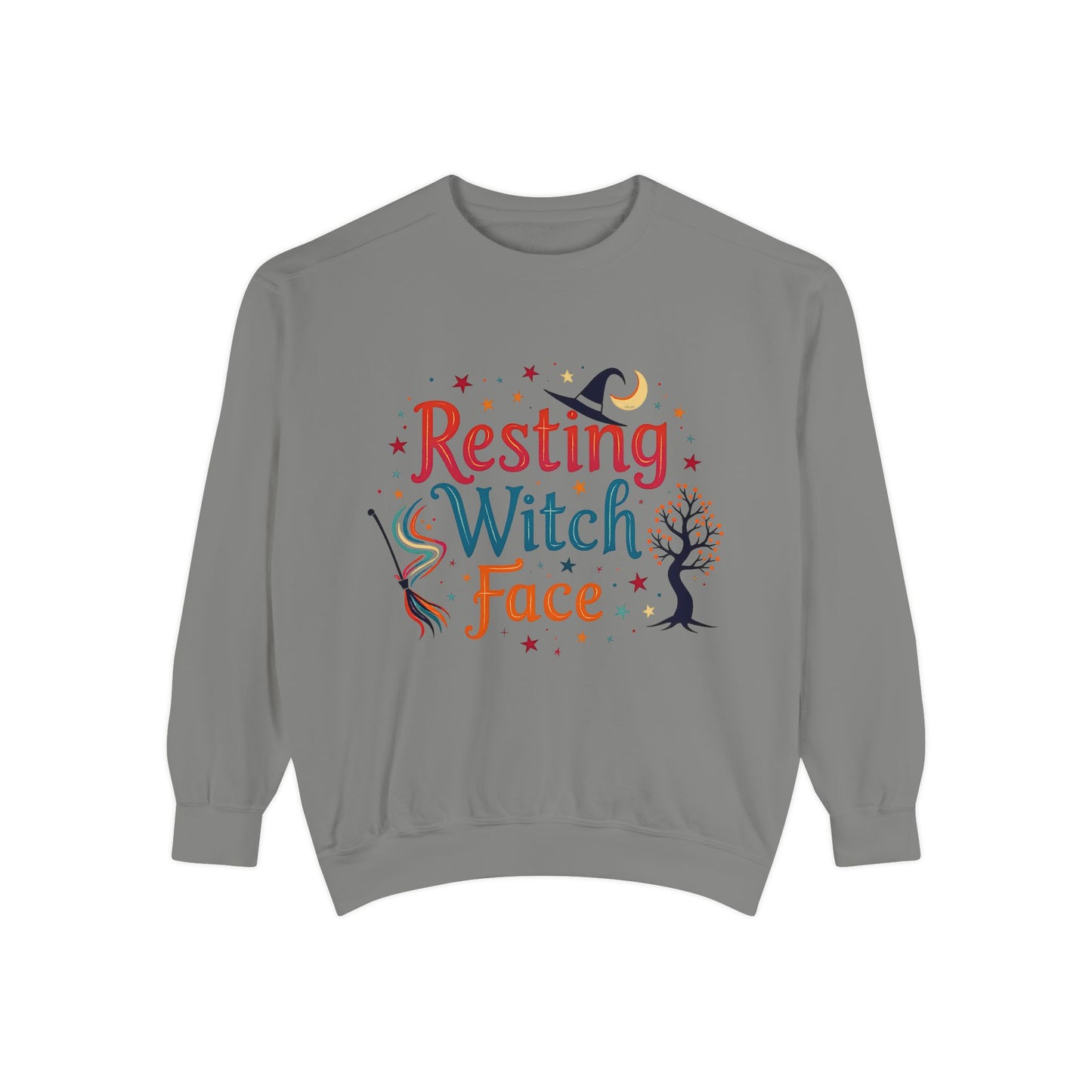Resting Witch Face Sweatshirt – Retro Halloween Witch Pullover