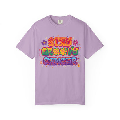 Stay Groovy Cancer Tee – Retro Colorful Zodiac Shirt