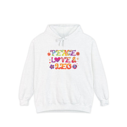 Peace Love & Leo Unisex Hoodie – Groovy Retro Comfort Colors Midweight Hoodie