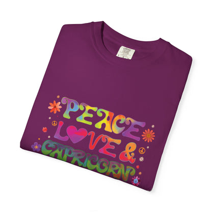 Peace Love & Capricorn – Groovy Hippie Zodiac Tee