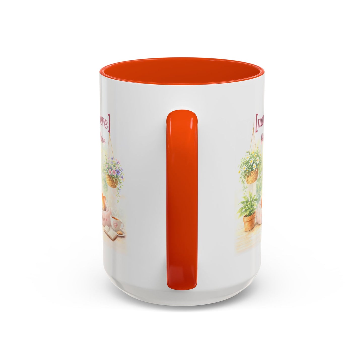 Personalized Name Cat Mug - Custom "Happy Place" Ceramic Mug for Cat Lovers