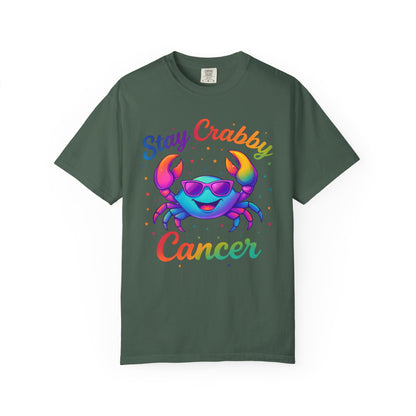 Stay Crabby Cancer – Rainbow Retro Crab