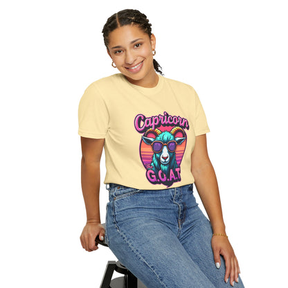 Capricorn The G.O.A.T – Vaporwave Retro Zodiac Tee