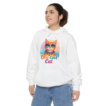 One Cool Cat Unisex Hoodie – Colorful Vibrant Comfort Colors Midweight Hoodie
