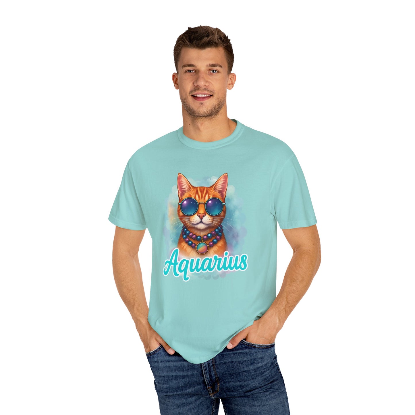 Aquarius – Colorful Cool Cat Zodiac Shirt