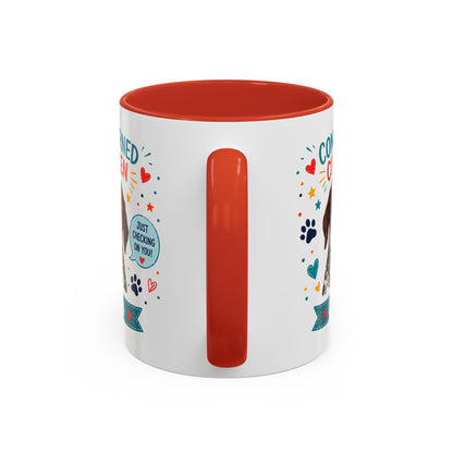 Personalized Dog Mug "Concerned Citizen" | Custom Pet Color Accent Mug with Dog Photo & Name | Funny Dog Lover Gift