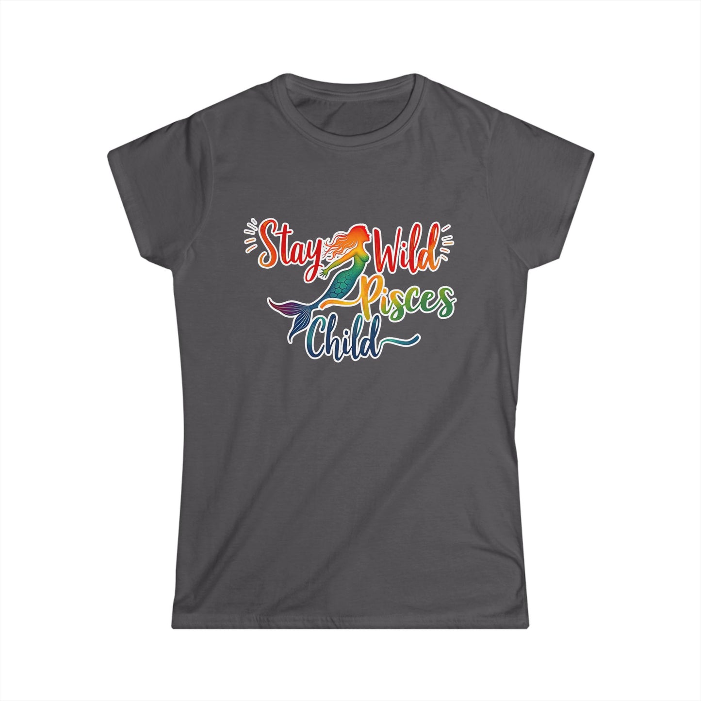Stay Wild Pisces Child Women’s Softstyle Tee – Empowering Mermaid Zodiac Shirt