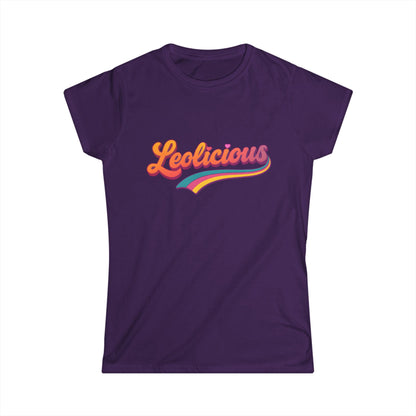 Leolicious Women’s Softstyle Tee – Empowering Retro Zodiac Colorful Shirt