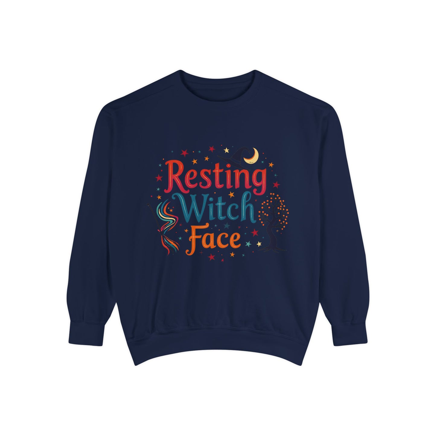 Resting Witch Face Sweatshirt – Retro Halloween Witch Pullover
