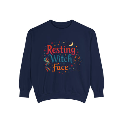Resting Witch Face Sweatshirt – Retro Halloween Witch Pullover