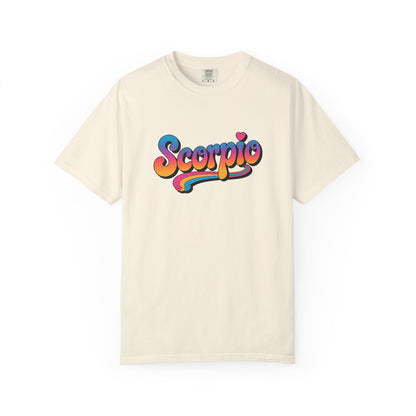 Scorpio Retro Groovy Tee – Multicolor Zodiac Shirt