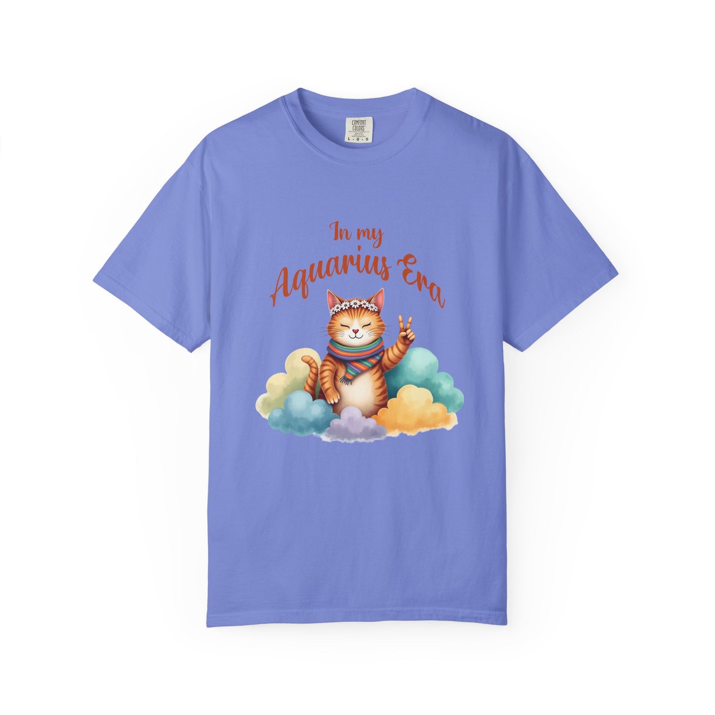 In My Aquarius Era Tee – Colorful Funny Zodiac Cat Shirt