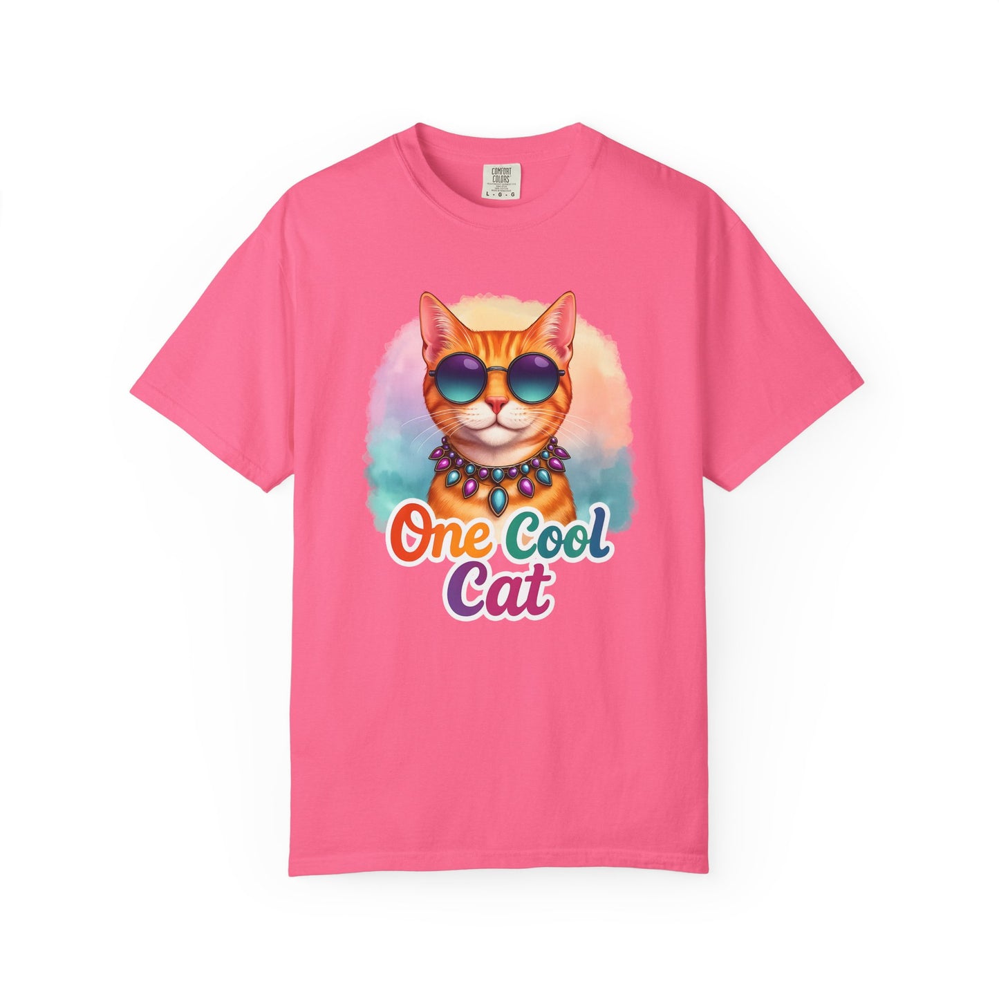 One Cool Cat  -  Funny Retro Groovy Cat Lover Tee