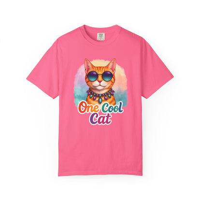 One Cool Cat  -  Funny Retro Groovy Cat Lover Tee