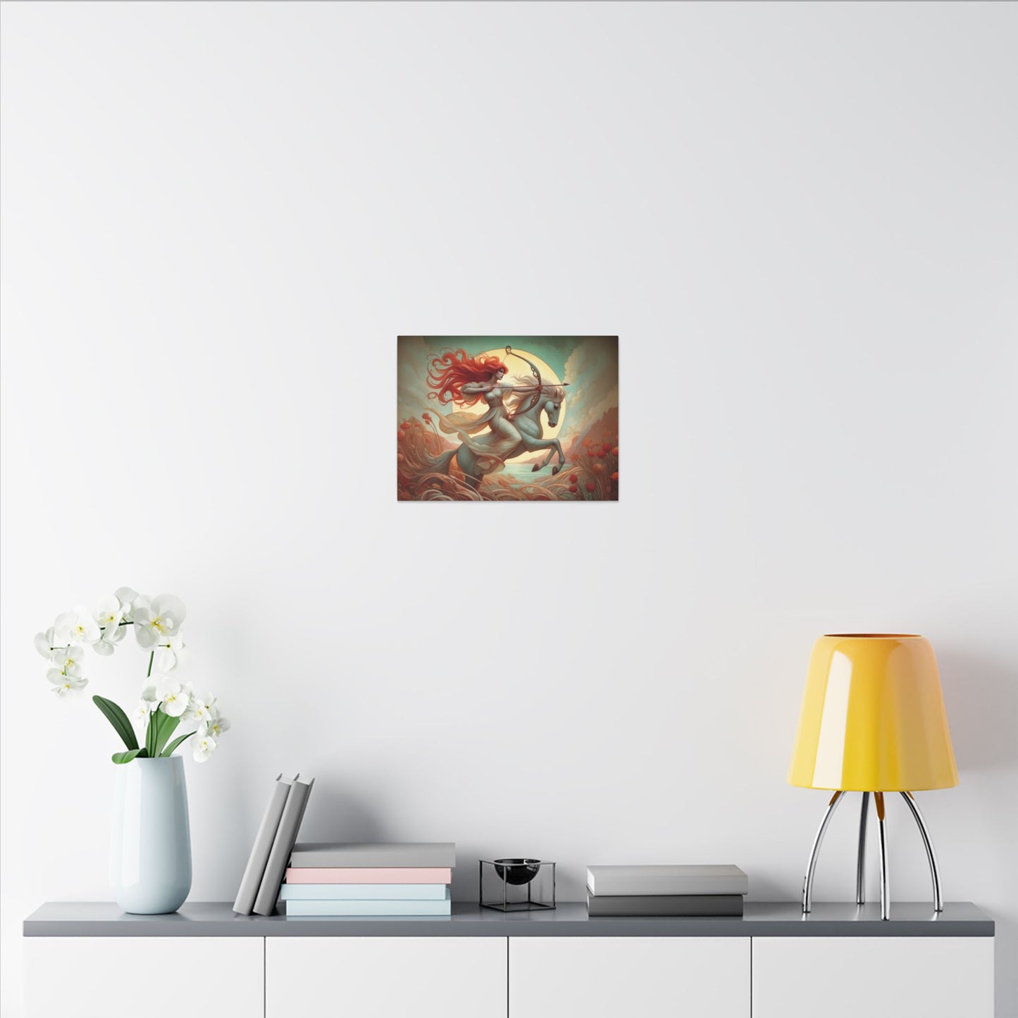 Sagittarius Zodiac Wall Art, Archer Goddess Canvas Print, Astrology Home Decor, Sagittarius Gift for Her, Celestial Centaur Painting, Star Sign Wall Decor