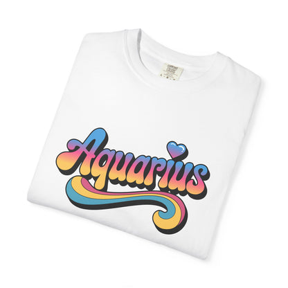 Aquarius – Retro Groovy Zodiac Tee