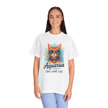 Aquarius One Cool Cat – Groovy Cosmic Kitty T-shirt