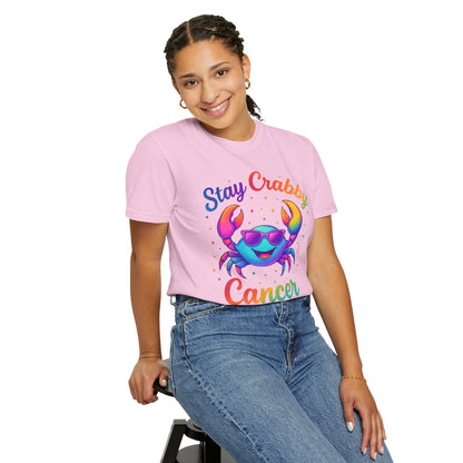 Stay Crabby Cancer – Rainbow Retro Crab